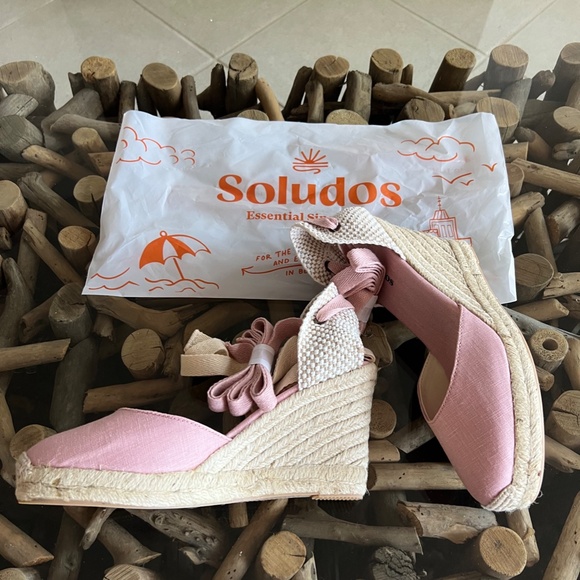 SOLUDOS Marseille Rosa Pink Espadrille Wedge Sandals - Picture 9 of 16